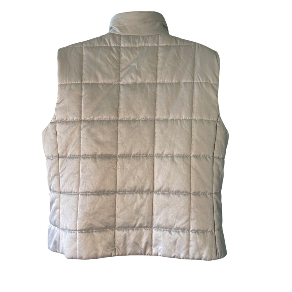 Lauren Ralph Lauren Quilted Puffer Vest Silver Snap Front XL Outdoor Casual - Picture 2 of 11